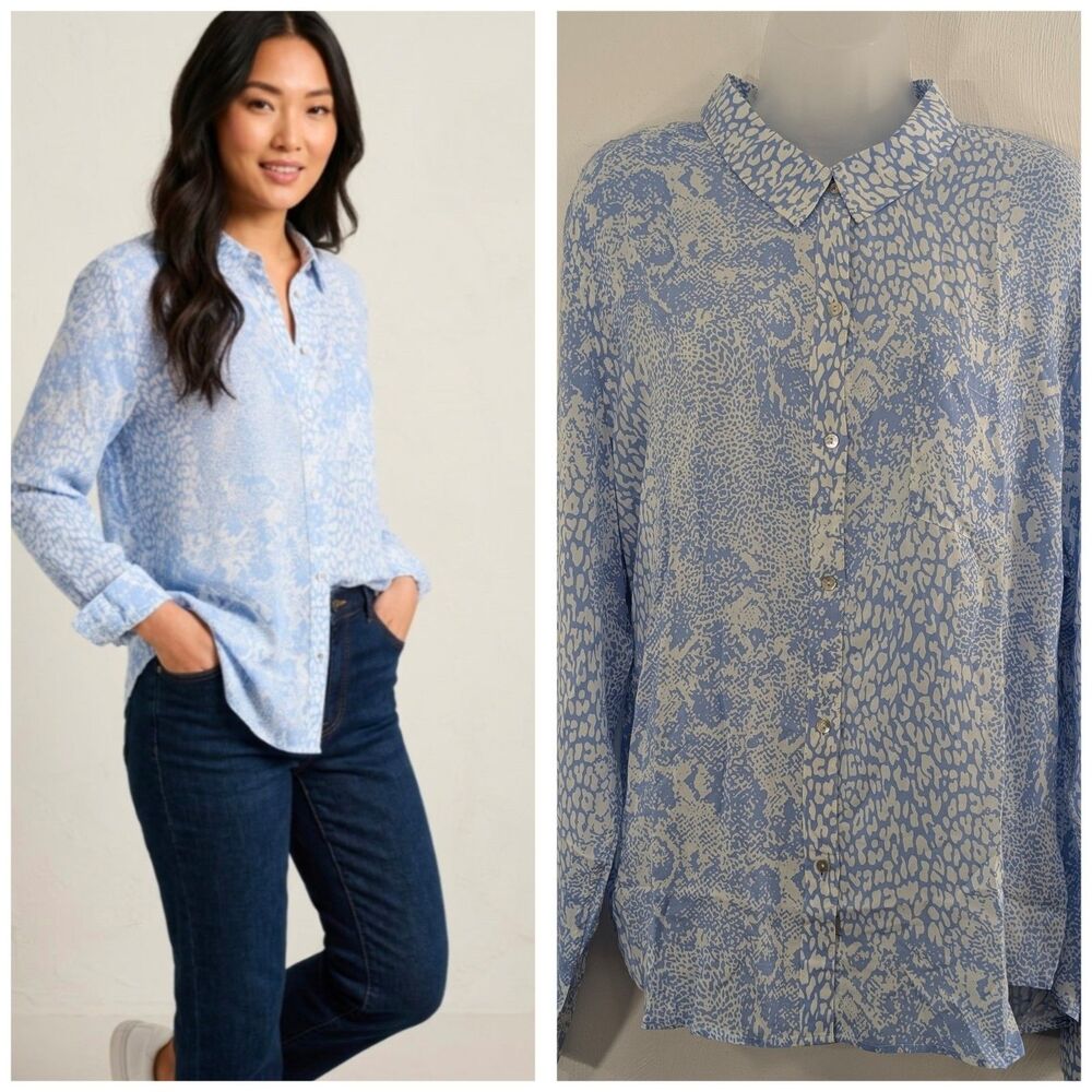 NEW Rails XXL Button Down Lightweight Blouse Animals Comfort Wear MSRP $168.